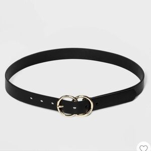 4/$16 ❇️ A New Day Black Double Buckle Belt  Gold Clasp
